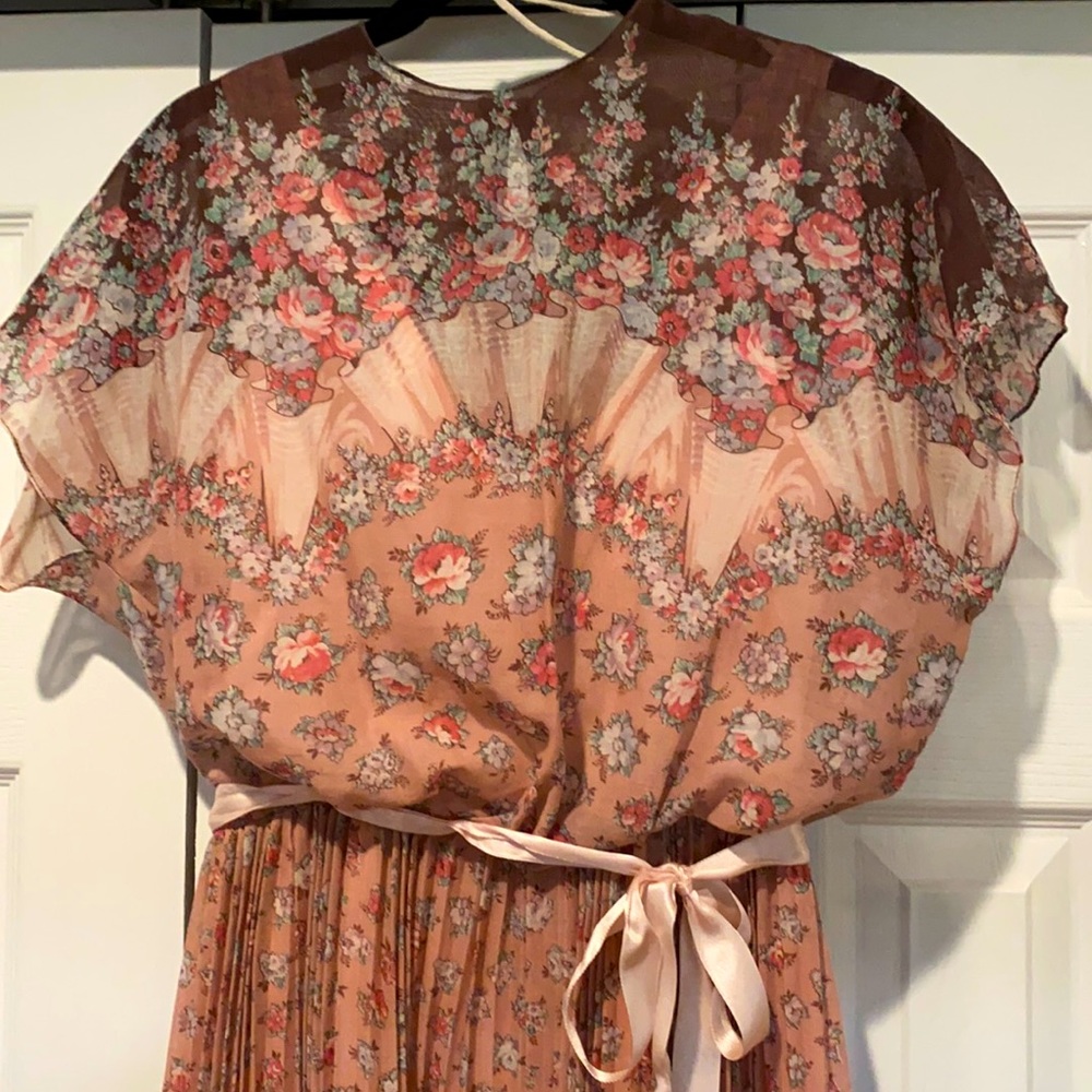 Vintage 1970s Rose floral print maxi dress